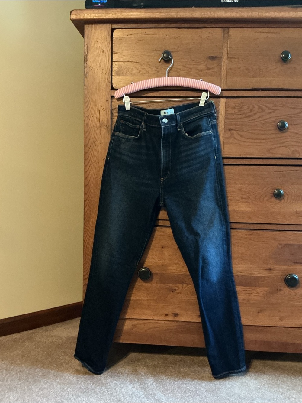 Agolde Dark Indigo Skinny High-Rise Jeans
